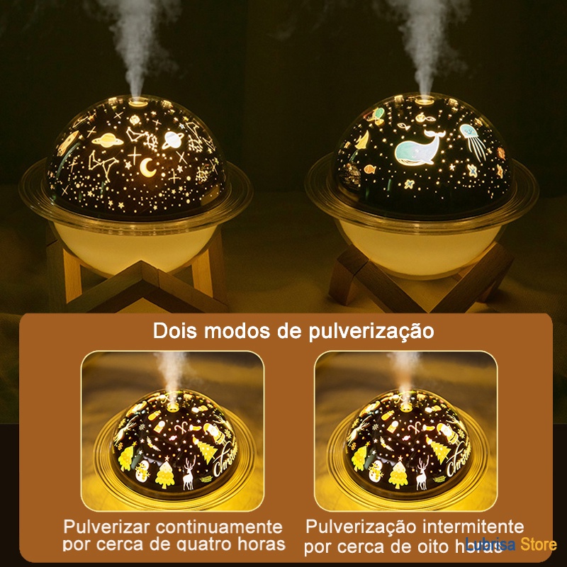 Lampe de projection lune humidificateur diffuseur