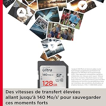 CARTE MEMOIRE SANDISK 64GB ULTRA SDHC UHS-I CARD 