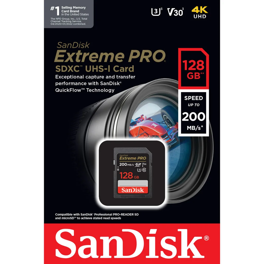 CARTE MEMOIRE SANDISK 128GB EXTREME PRO SDXC UHS-1