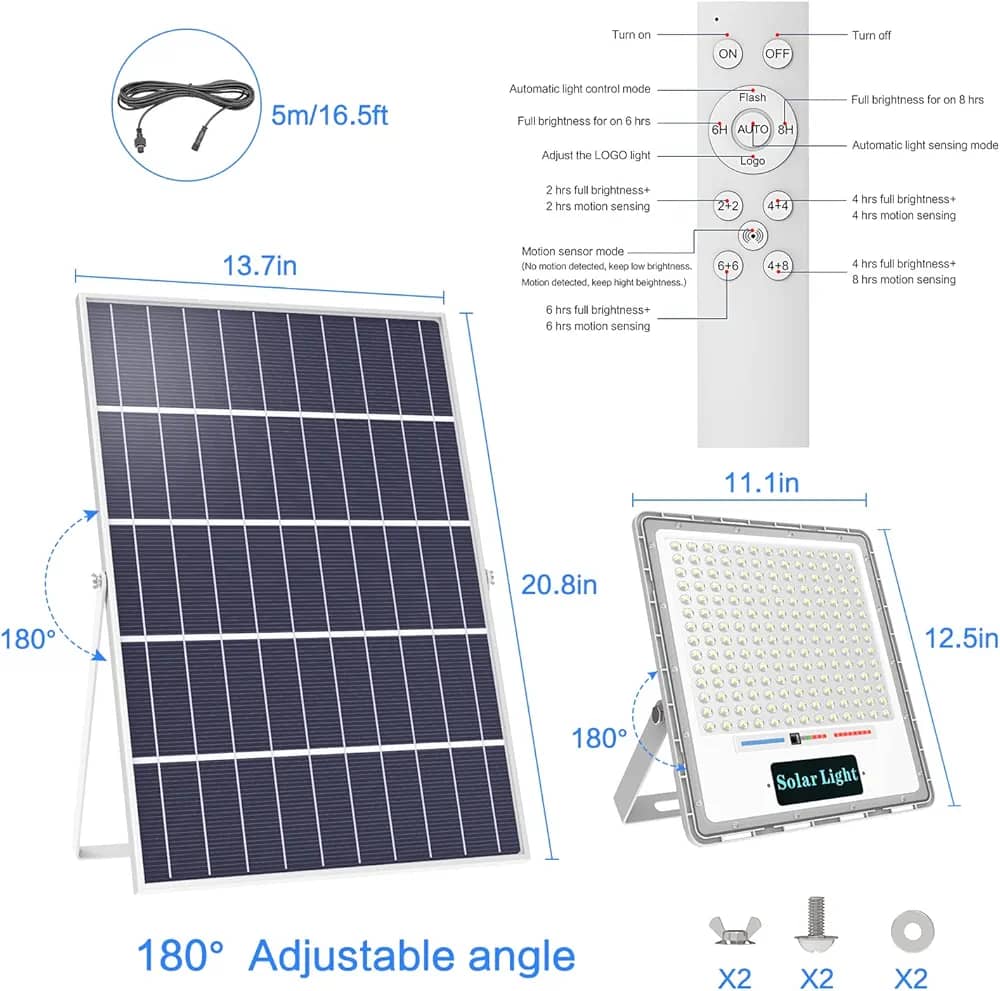 Panneau solaire avec projecteur LED multifonctionn